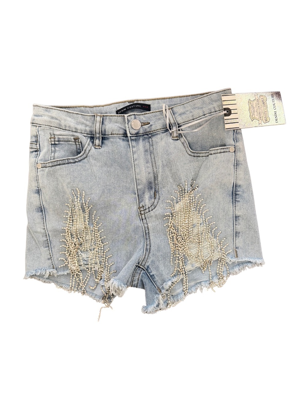 Small Blinged Wash Denim Shorts